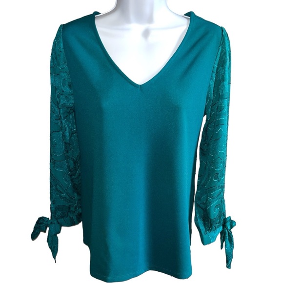 Women’s Ann Taylor Factory Turquoise 3/4 Sleeve Blouse Top - XS - Picture 1 of 12